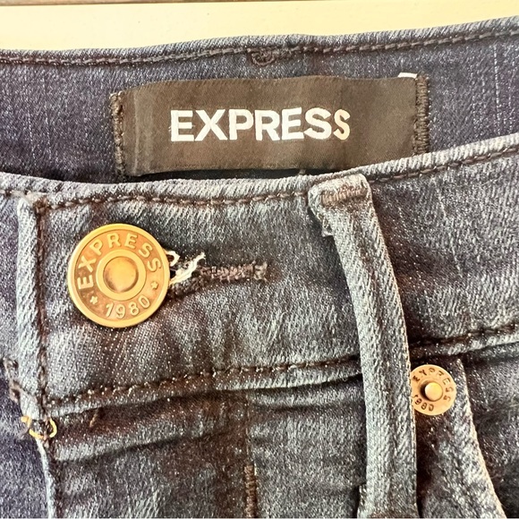 Express Legging Jeans Mid Rise Dark Wash Womens Size 4 R Low Rise Skinny - Picture 2 of 8